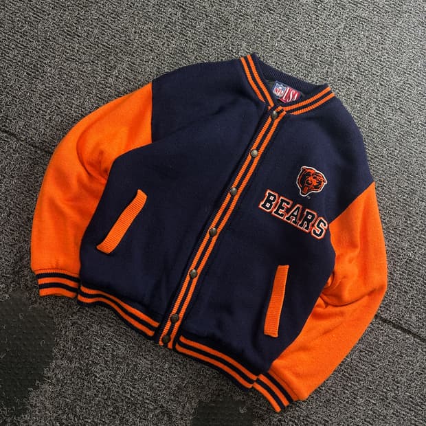 NFL USA 오리지날 시카고 베어스 모직 바시티 자켓 4072