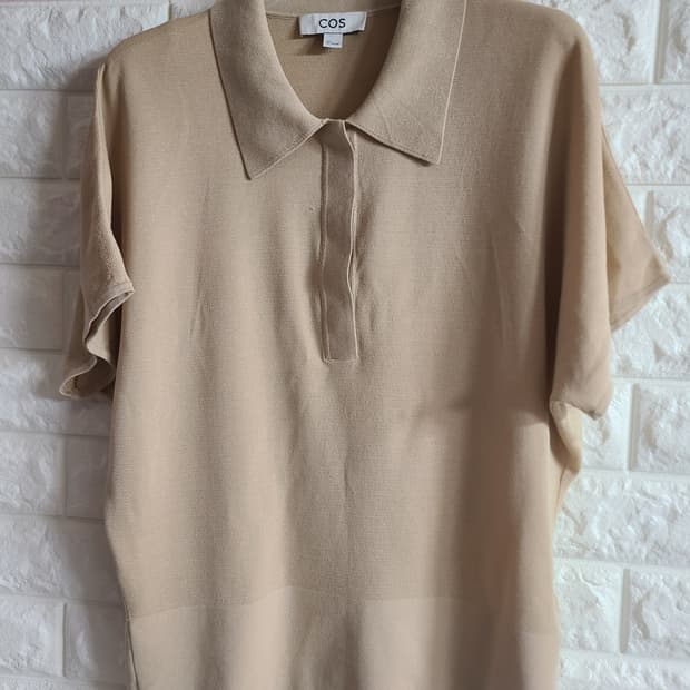 COS 카라 니트 반팔 티셔츠 L