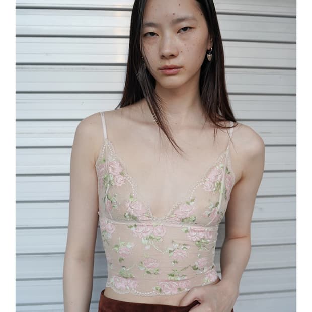 누아누 nuuanu 플라워 레이스 캐미솔