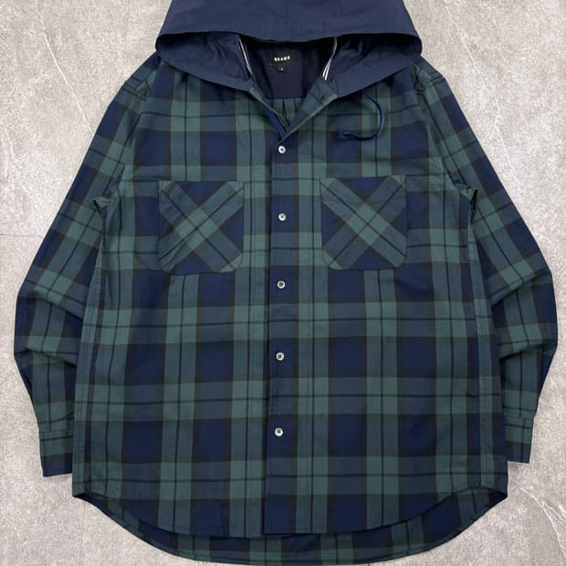 Beams Check Hoody Shirts   