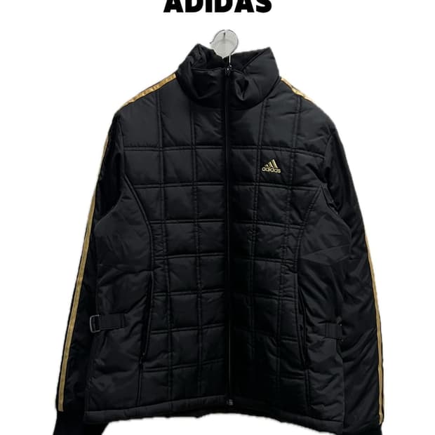 (100) 아디다스 올드스쿨 퀄팅 패딩 자켓 블랙/골드