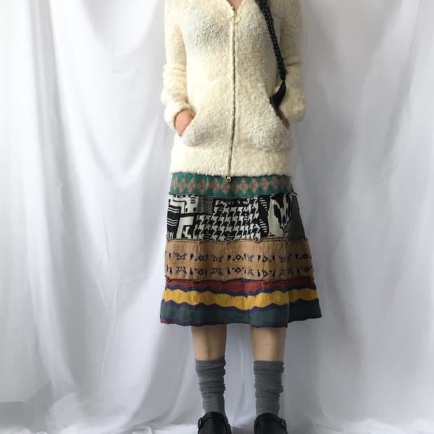 Fake lamb fur mood hood zip up