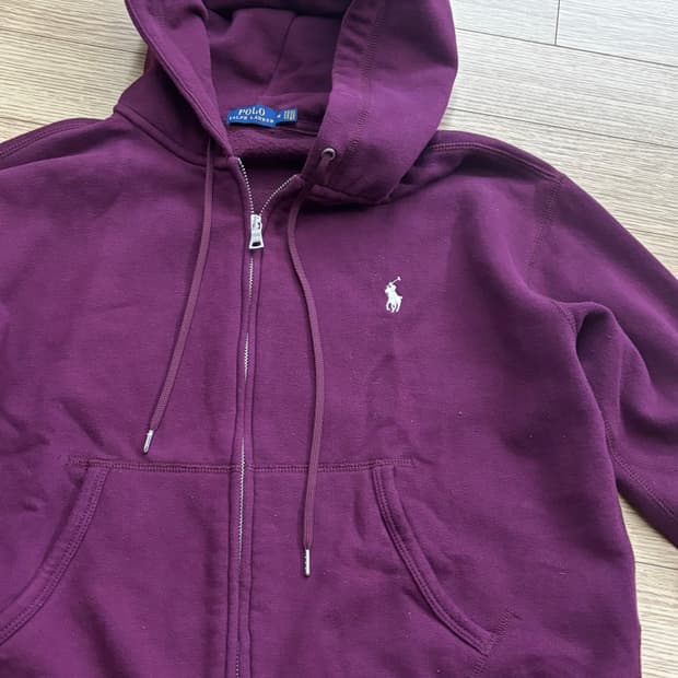 폴로랄프로렌 버건디 후드집업  M
