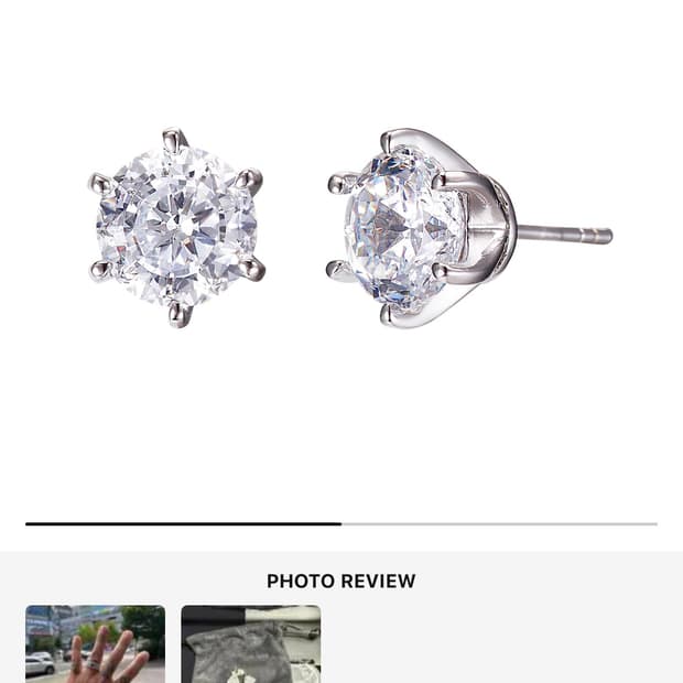 라운드 아이스 스터드 이어링 1ct 한쌍