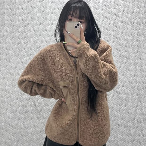 유니클로 U 캐주얼 폭닥 양털 후리스 집업 자켓 L C08839