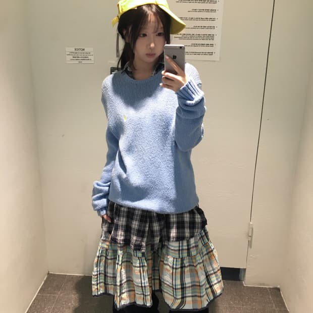 빈티지 폴로 체크 레이어드 코디세트