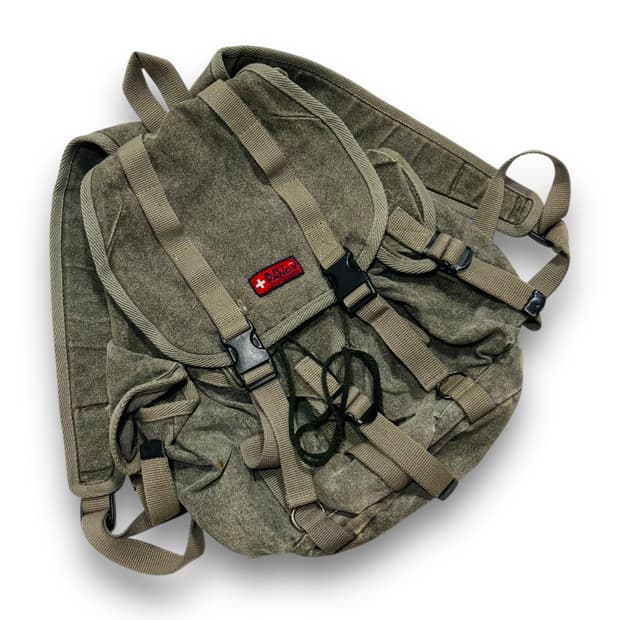 ART FANCY Washed khaki pocket back pack