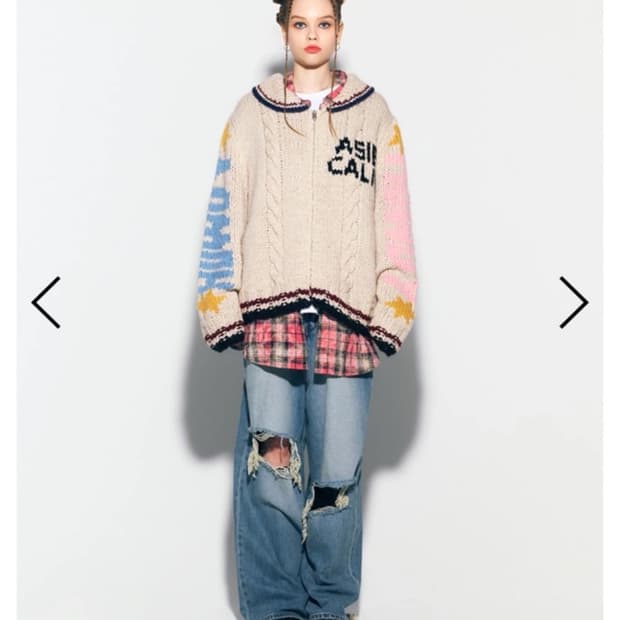 애즈이프캘리 니트집업 새상품