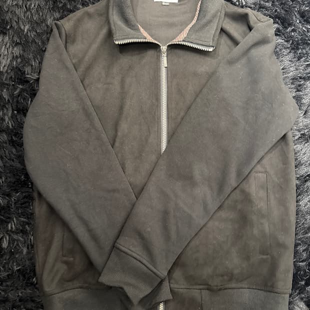 ”Simple life“ black velvet zip up