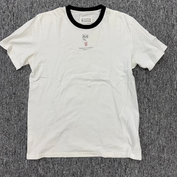 마르지엘라 스탬프 티셔츠 블랙 xl