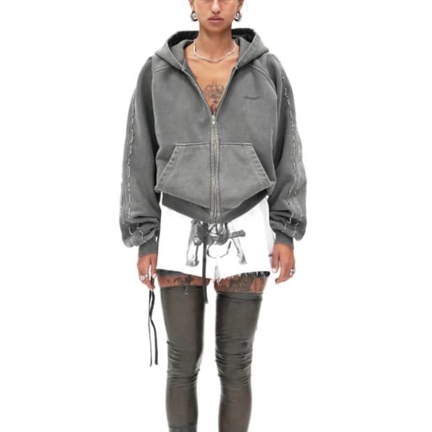 604service 서비스 비즈 후드집업 점퍼 자켓 스터드 워싱 빈티지