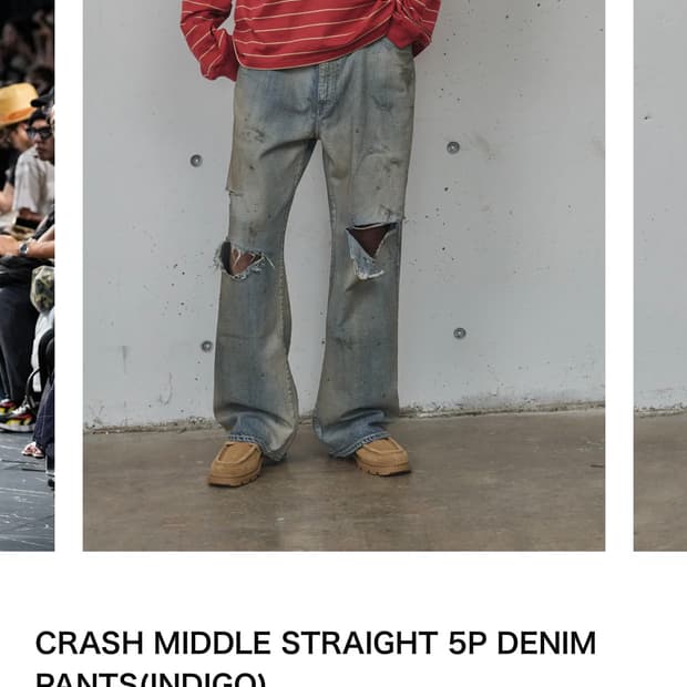 안셀름 CRASH MIDDLE STRAIGHT 5P DENIM