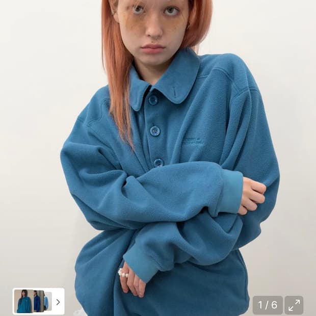 Buttoned Fleece Top [Blue]