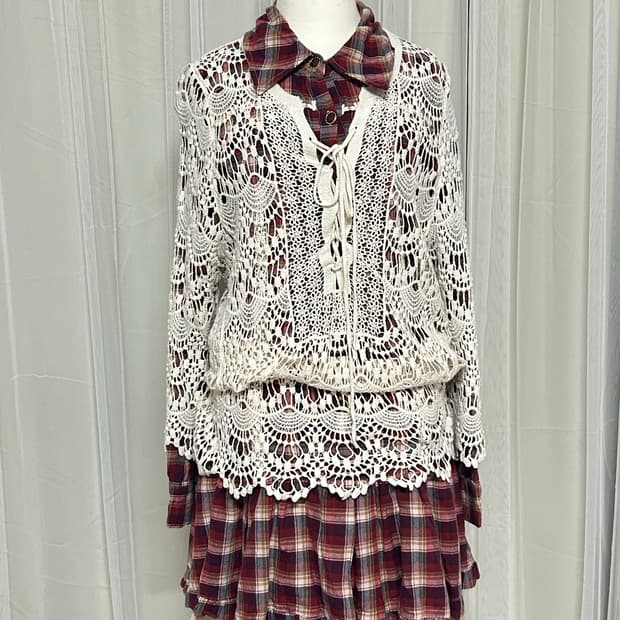 리즈리사 캐캐체깔 체크리본 원피스 대대장 핀터 고전 달천