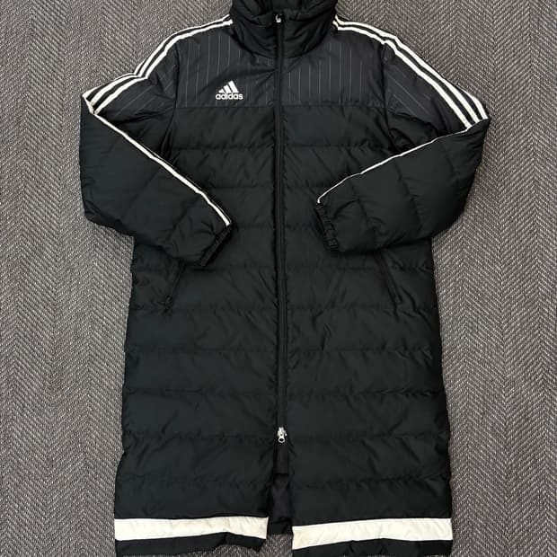 아디다스 삼선 롱패딩 블랙