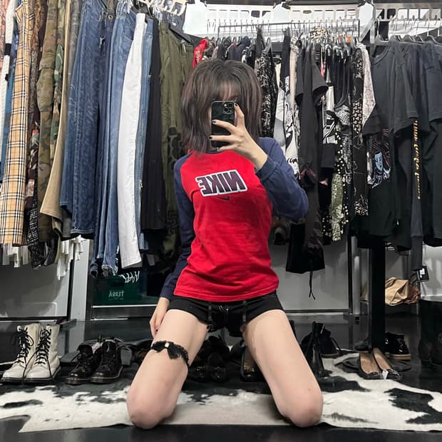 나이키 배색 롱슬리브