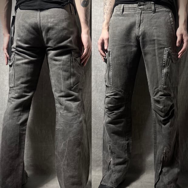 WJK Multi-Zip Flare Cargo Pants 