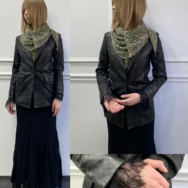 Jessi New York]Lace Detail Slim Fit Shee