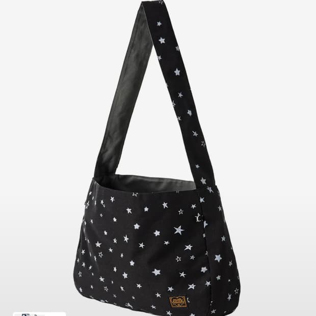 스타 프린팅 리버시블 백_ 블랙 & 차콜