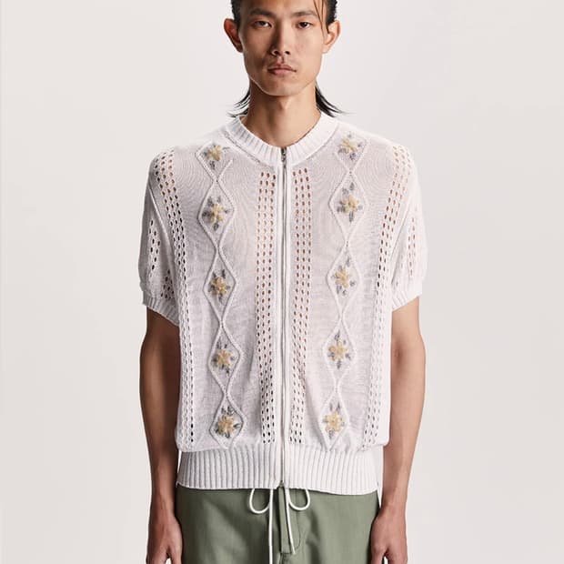 [L]마리아노 25ss CORMAGLIANO 반팔 니트 집업/화이트
