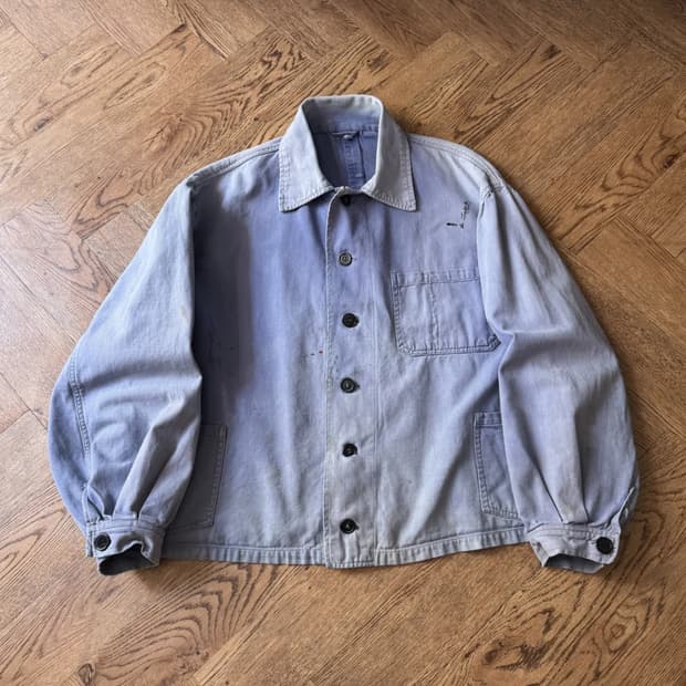 [2XL]90's 빈티지 하드 페이딩 3포켓 숏 프렌치 워크 자켓