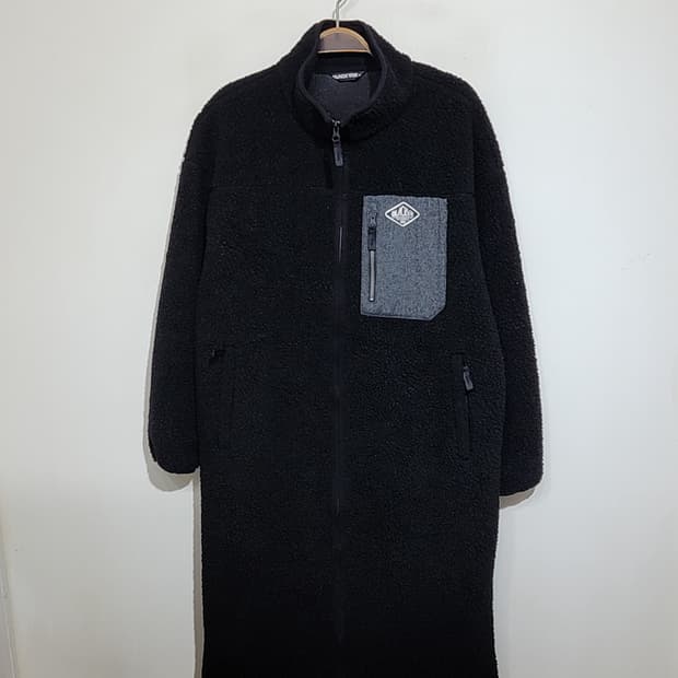 (95) 블랙야크 플리스 롱점퍼 검정 뽀글이 후리스 자켓 