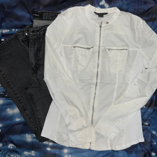 Armani Exchange White Zip Jacket