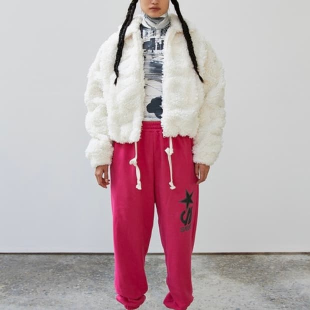 seo 에스이오 시어링 점퍼 퍼 자켓 화이트