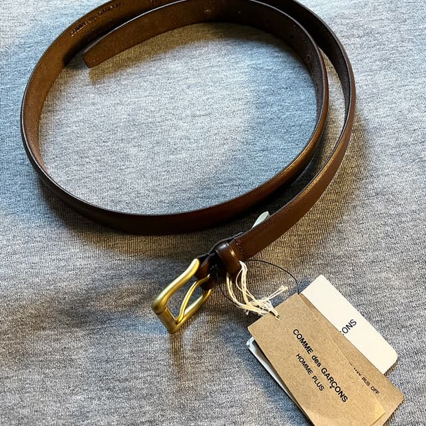 꼼 데 가르송 옴므 플러스 브라운 레더 벨트