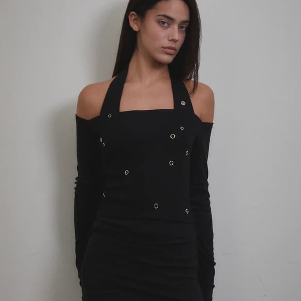 분트 Eyelet Halter Long Sleeve