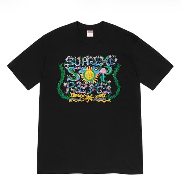 [L] supreme 슈프림 크레스트 반팔 티셔츠 블랙