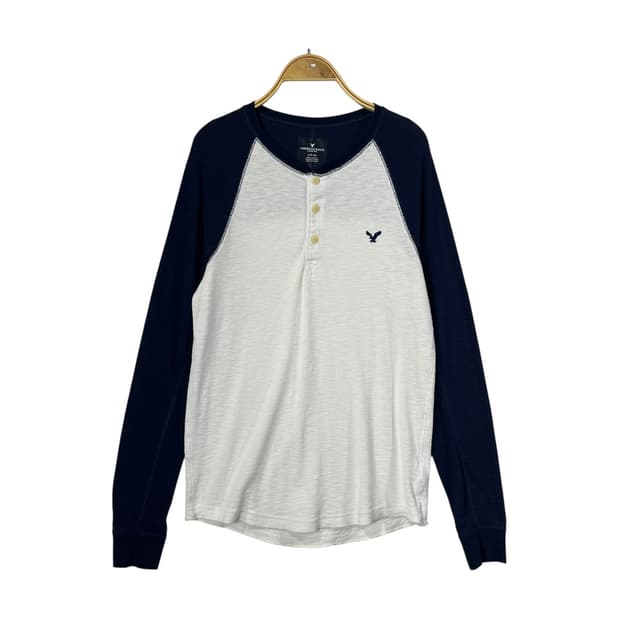 [AMERICAN EAGLE] 아메리칸이글 나그랑 헨리넥 배색 롱슬리브