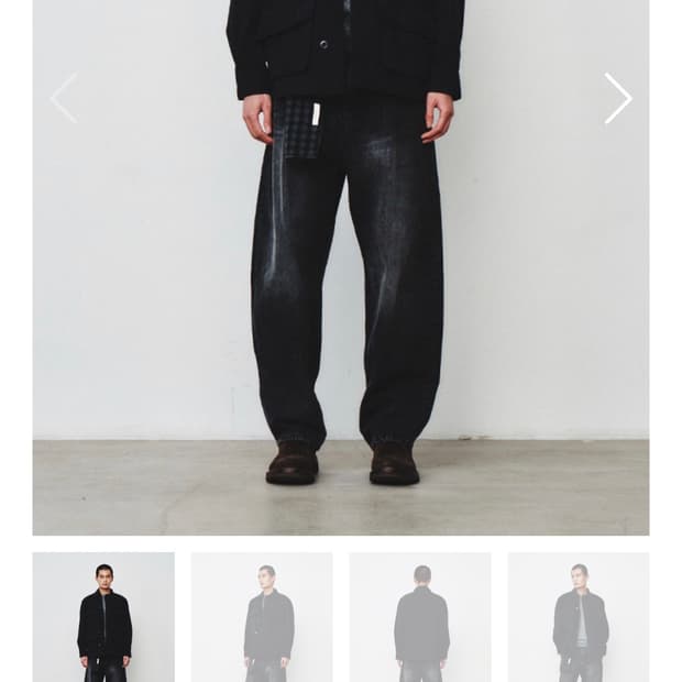 아트이프액츠 원턱 커브드 팬츠 블랙 사이즈 s