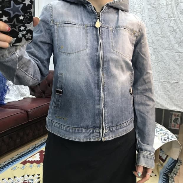 MARU DENIM 빈티지 워싱 후드 데님자켓