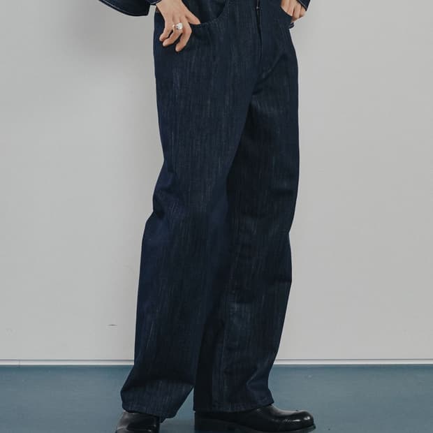 모덴아르더 더블 버튼 와이드 데님 팬츠 청바지 인디고 30