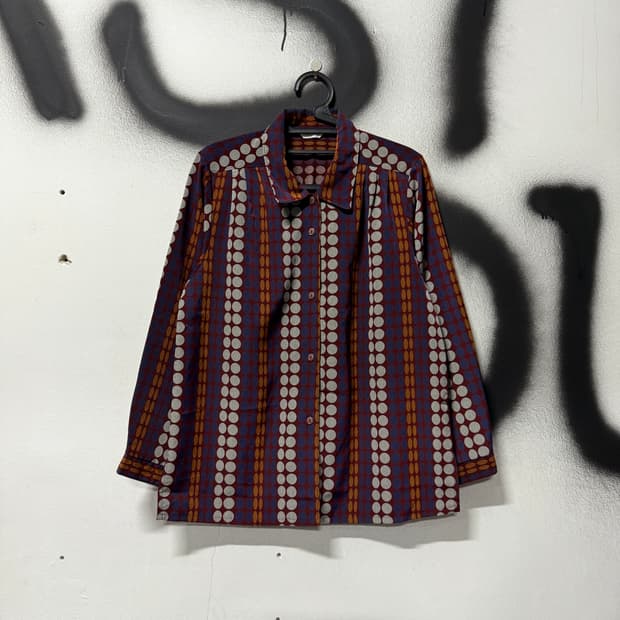 VTG 빈티지 도트 스트라이프 패턴 셔츠