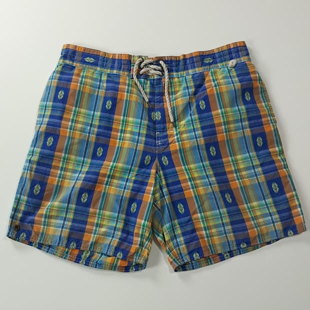 CJ093 XL 폴로 00s 코발트 이카트 마드라스 스윔팬츠 반바지