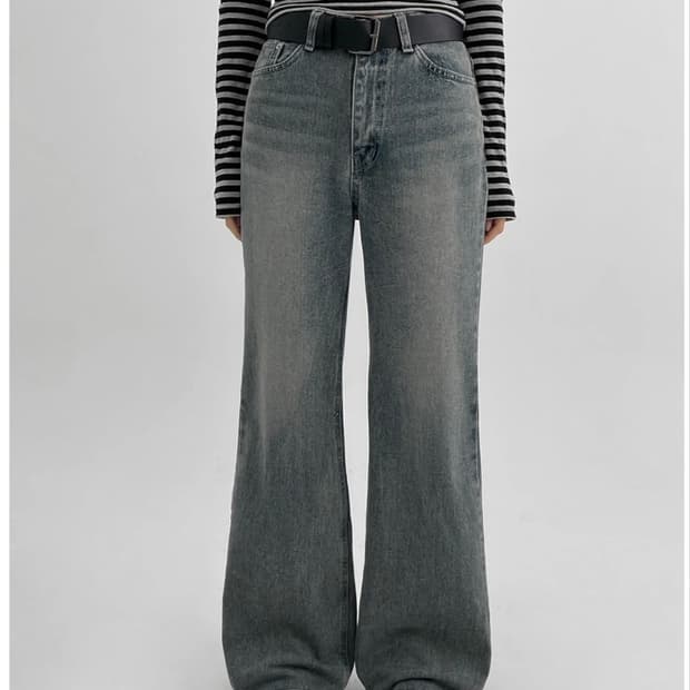 블랙업 샤타링 와이드 부츠컷 데님팬츠 m