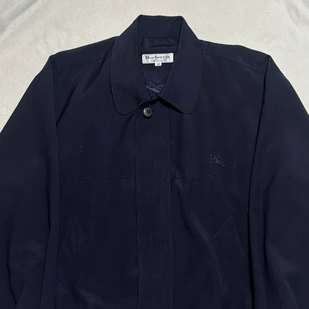 100 버버리 네이비 코튼 자켓
