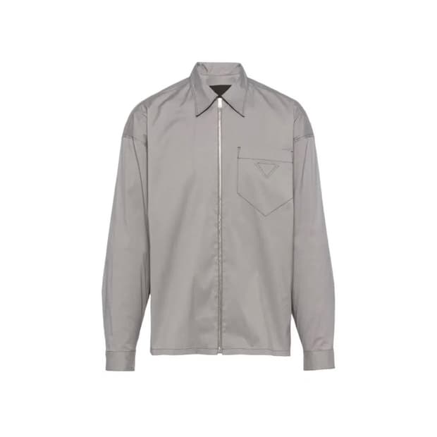 (새상품 103~105) 프라다 스트래치 코튼 셔츠 자켓 그레이