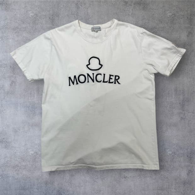 몽클레어 Moncler 화이트 자수 로고 반팔 티셔츠 XL