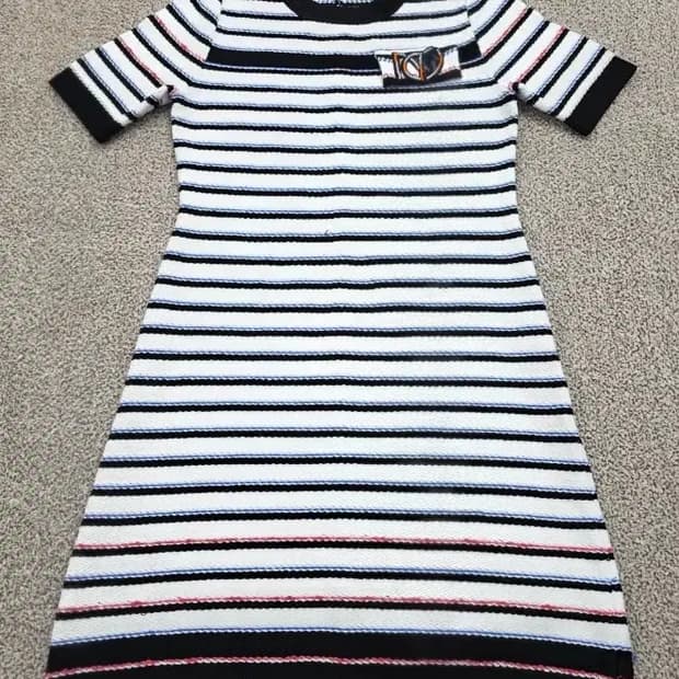 한섬 마인(MINE) 배색 니트 원피스 F