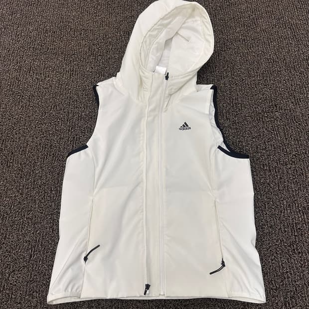 아디다스 기능성 화이트 조끼 운동복 런닝복 100(L)