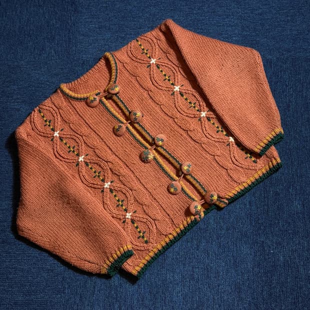 빈티지 플라워 니트 가디건