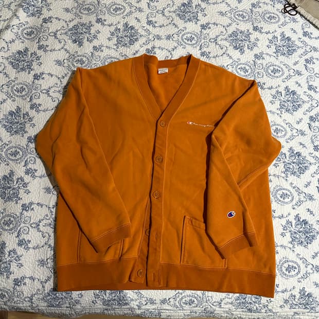 챔피언 오렌지 가디건 xl