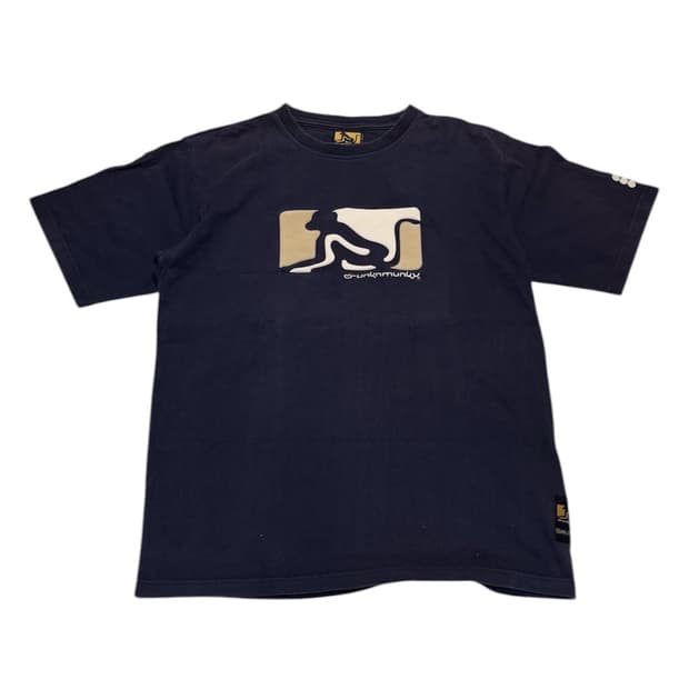 00s Drunknmunky 힙합 빈티지 반팔 티셔츠 블랙