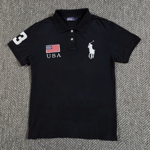 폴로 랄프로렌 치프키프 USA 성조기 빅포니 카라 반팔티
