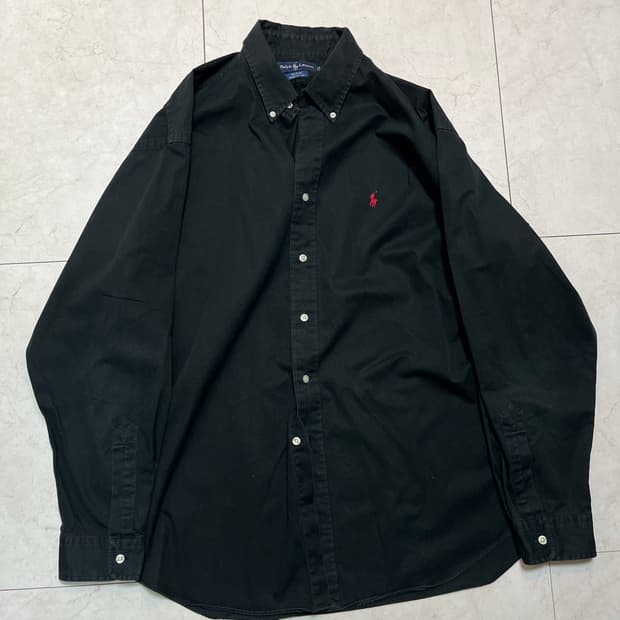 90s 폴로 블레이크 블랙 셔츠 xl