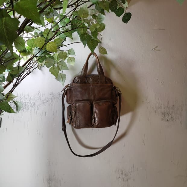 빈티지 레더 크로스백