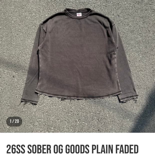 Sober 2026ss OG GOODS 워싱 롱 슬리브 오네이타